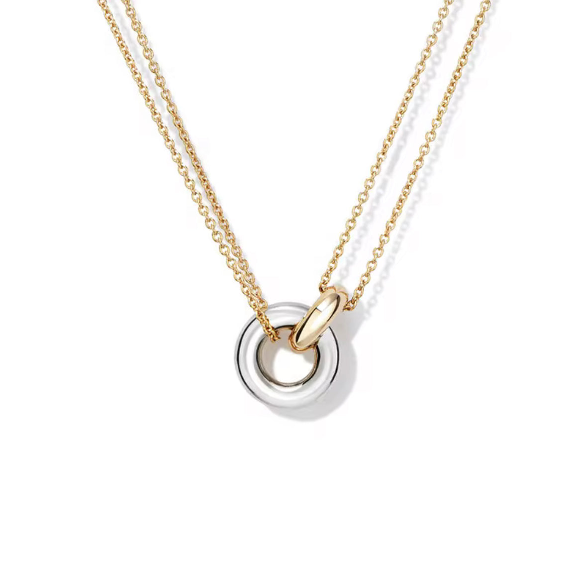 Double link with in gold and silver